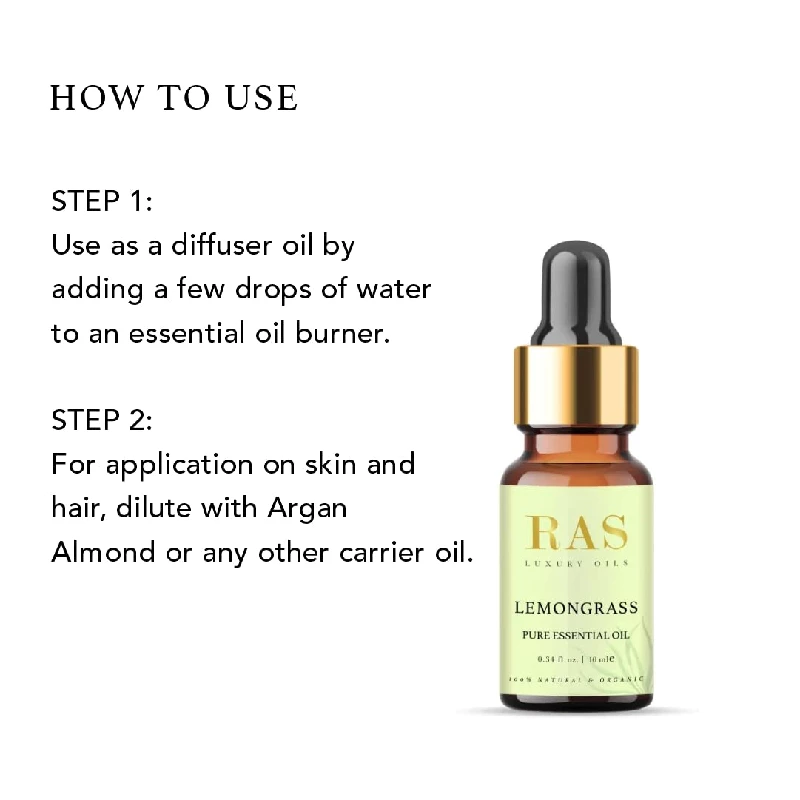 RAS Luxury Oils Pure Essential Oil Organic Therapeutic grade, Lemongrass-6.webp